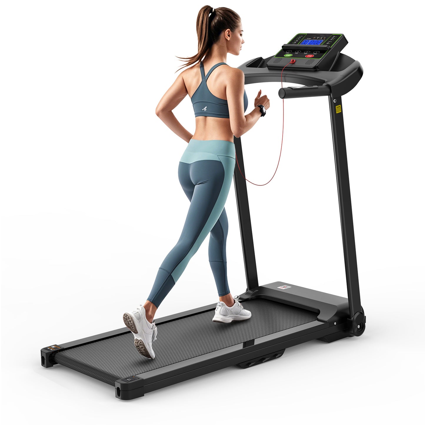 Electric Folding Treadmill for Home – Compact 12km/h Running Machine with LED Display, App & Tablet Holder