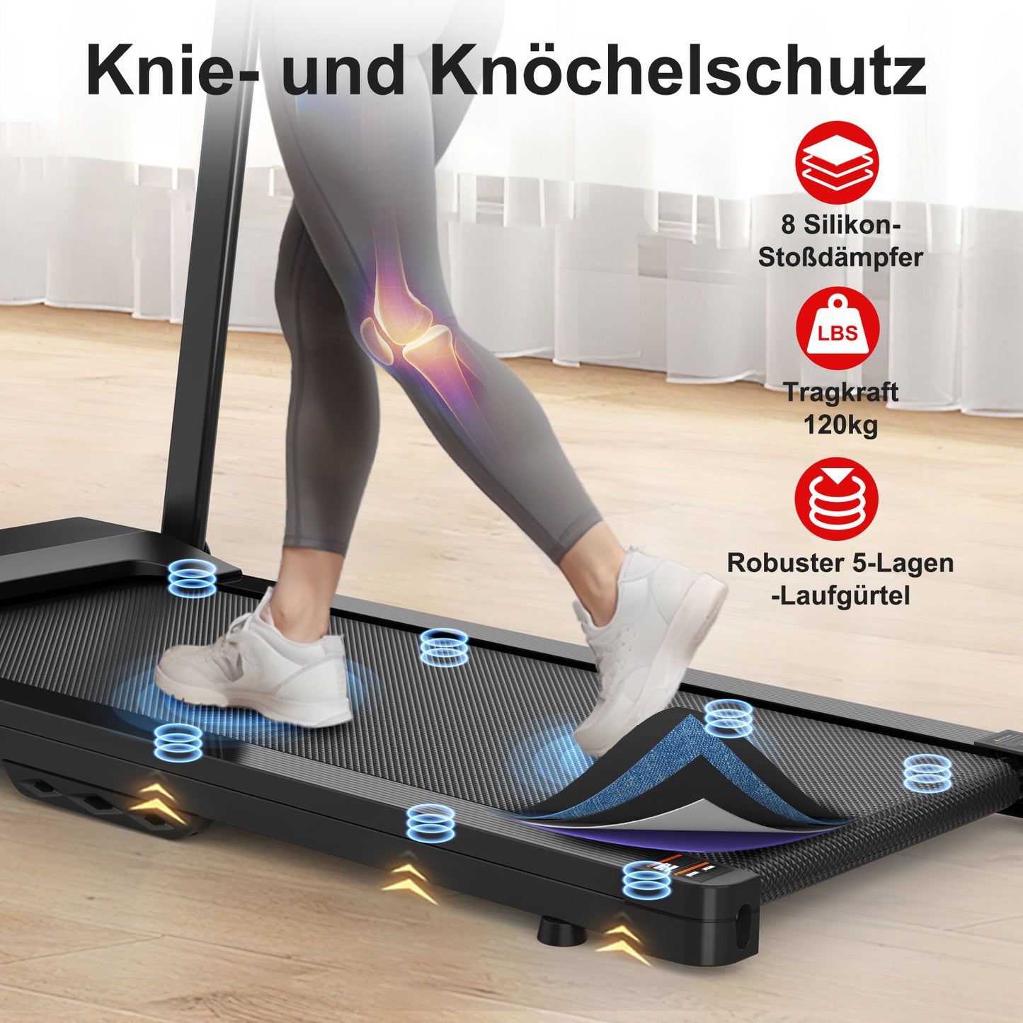 Electric Folding Treadmill for Home – Compact 12km/h Running Machine with LED Display, App & Tablet Holder