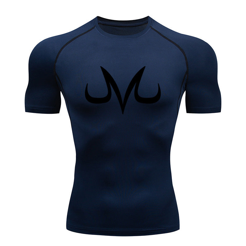 Men’s Compression Sports T-Shirt – Quick-Dry Athletic Running Top with Tight Fit & Round Neck