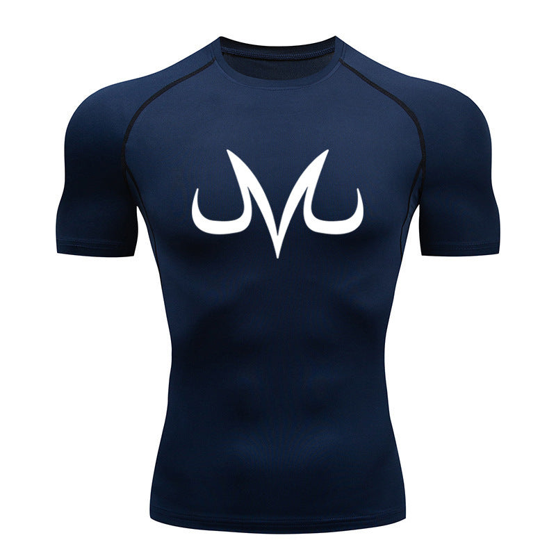 Men’s Compression Sports T-Shirt – Quick-Dry Athletic Running Top with Tight Fit & Round Neck